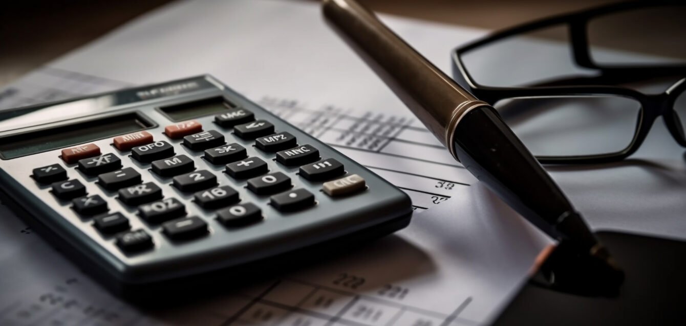 calculator-glasses-sit-top-piece-paper